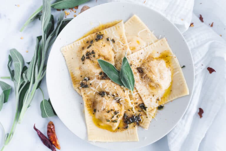 Butternut Squash Ravioli with a Sage and Brown Butter Sauce