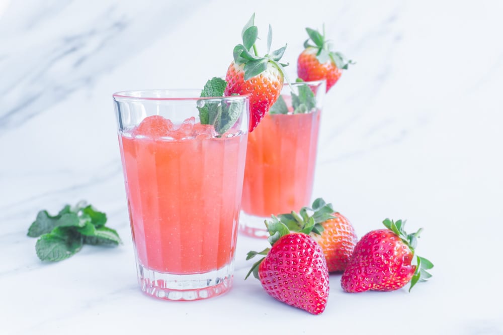A Perfectly Refreshing Strawberry & Mint Vodka Cocktail