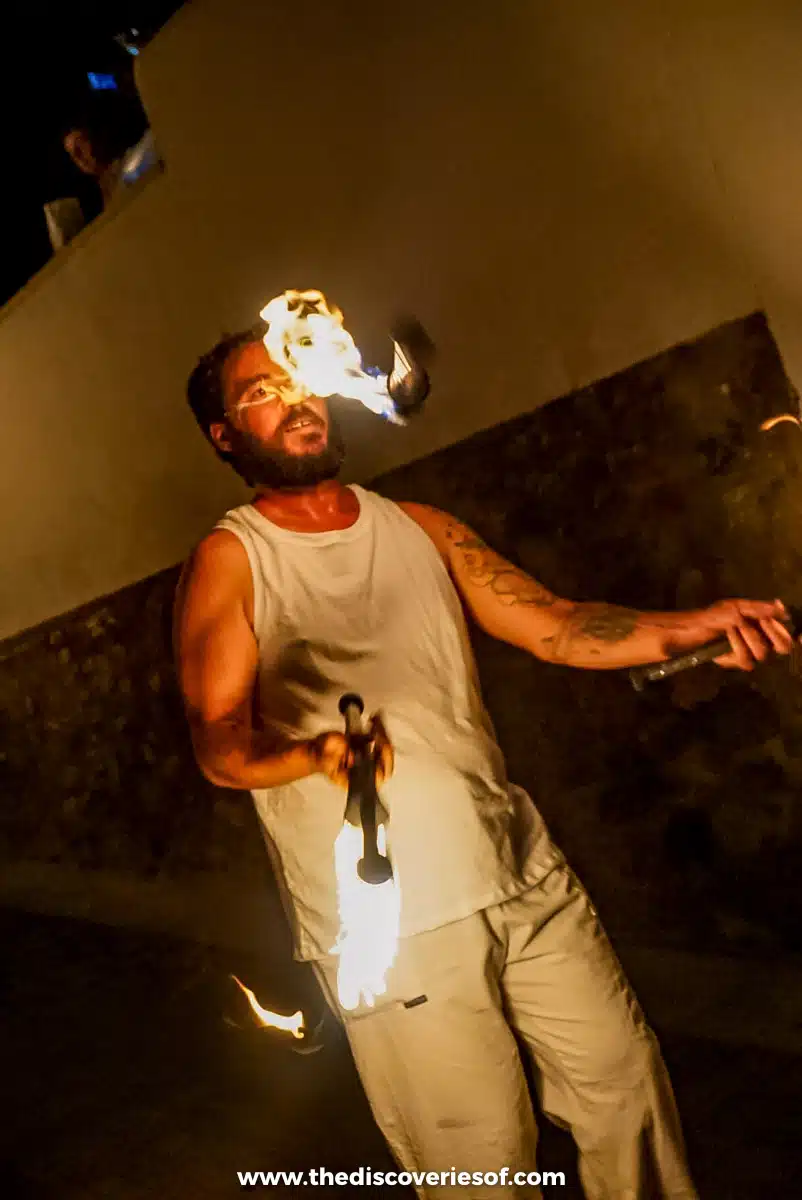 Fire juggler at Noche de las Velas