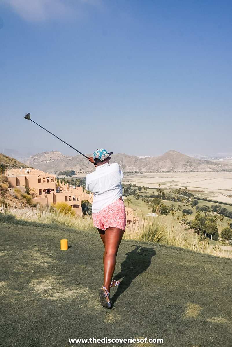 Playing a round at the golf course