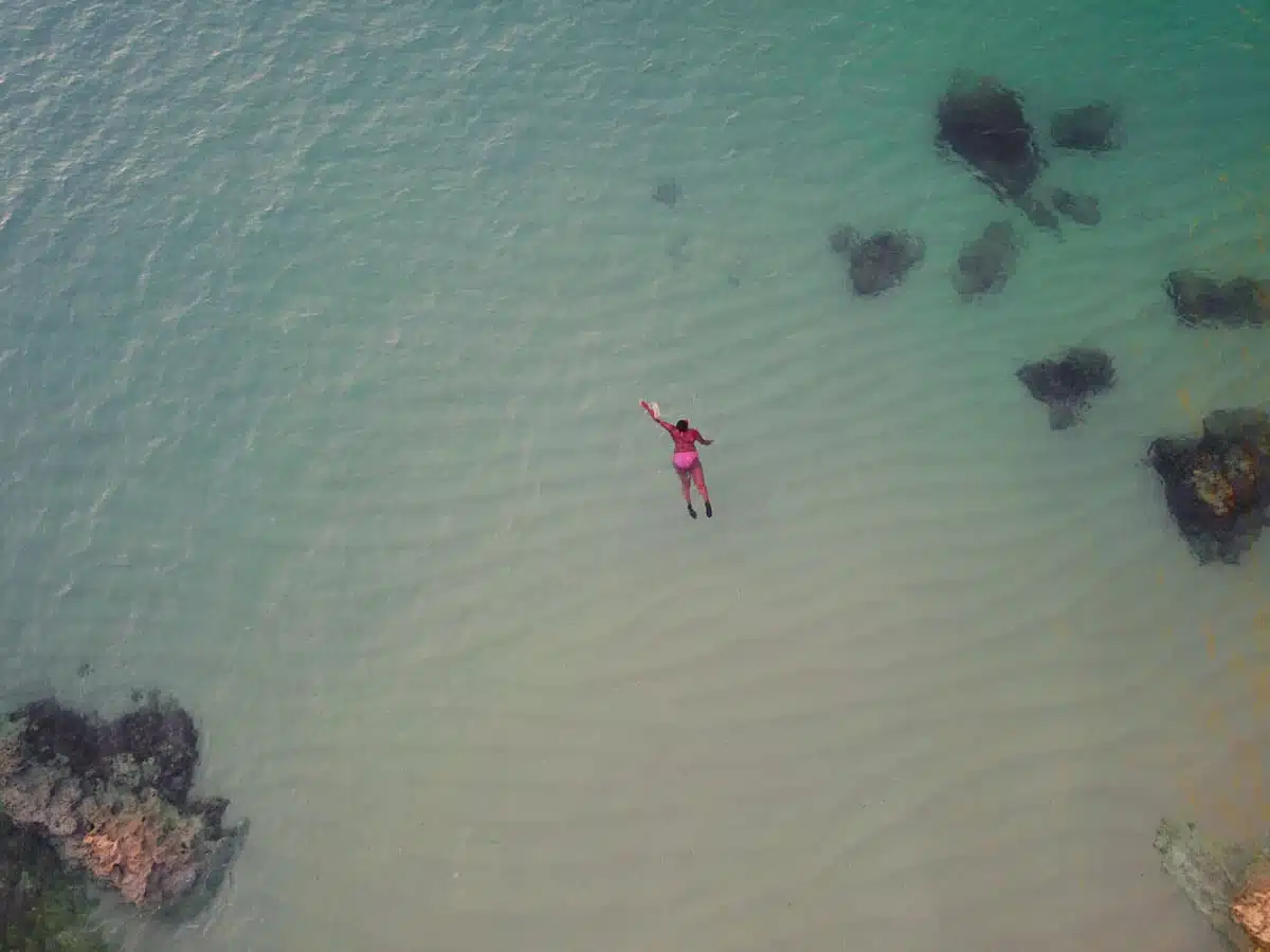 Julianna Barnaby swimming in the Algarve