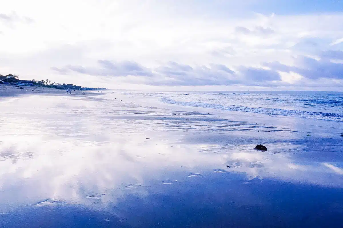 Volcanic beach Canggu at sunrise