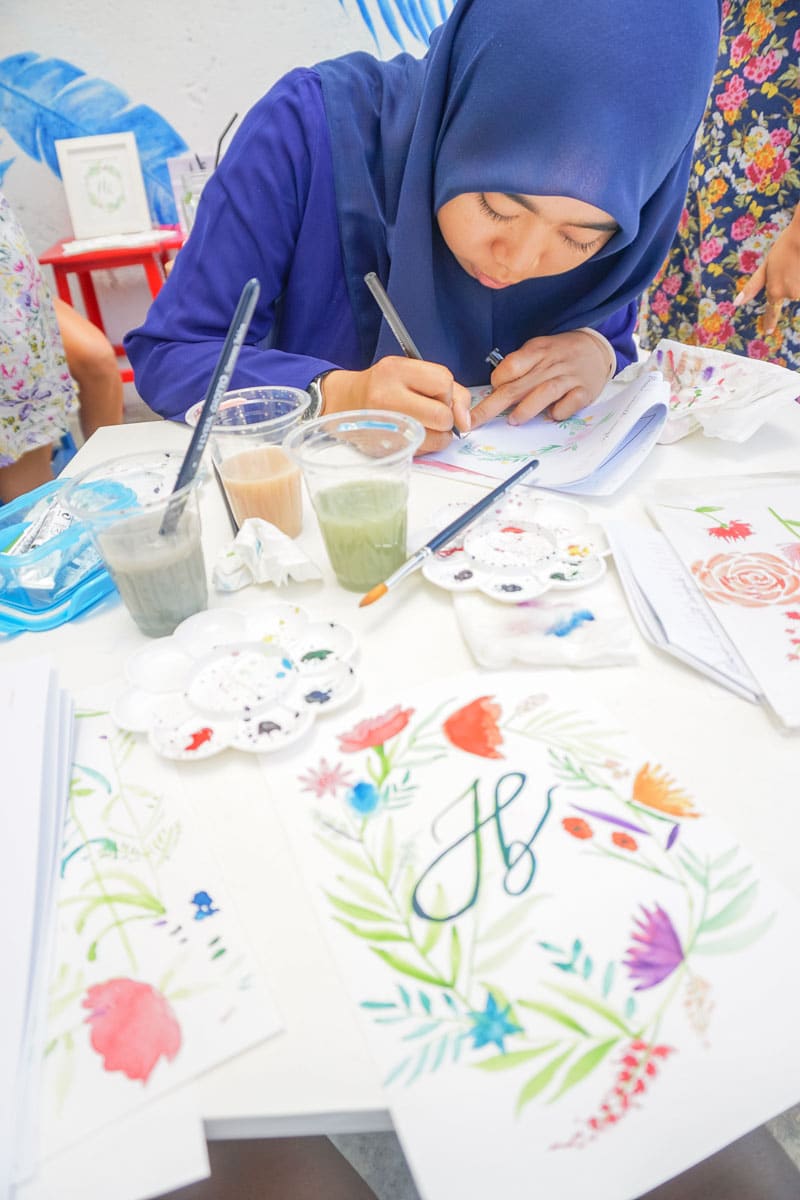 tour bali 2 settimane Watercolour Illustration in Canggu