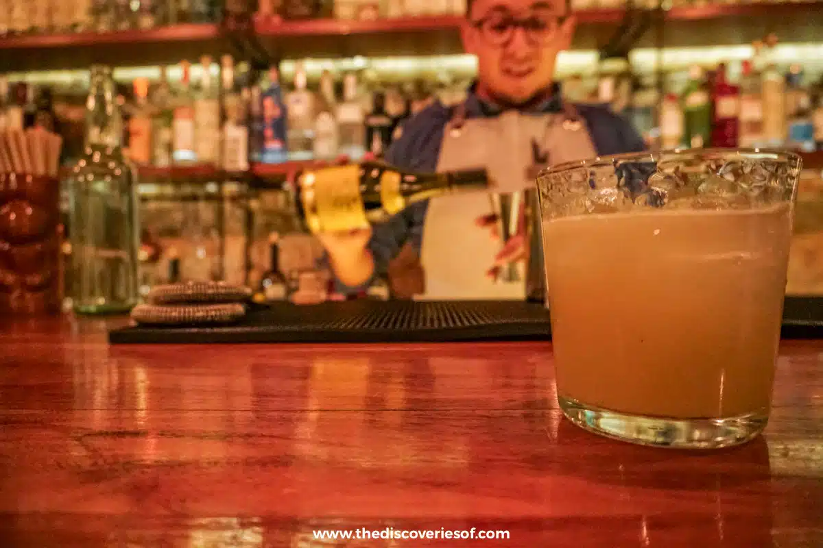 Bartender making a cocktail