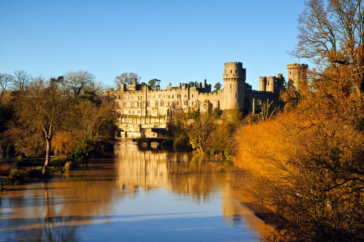 Warwick castle in Autumn time