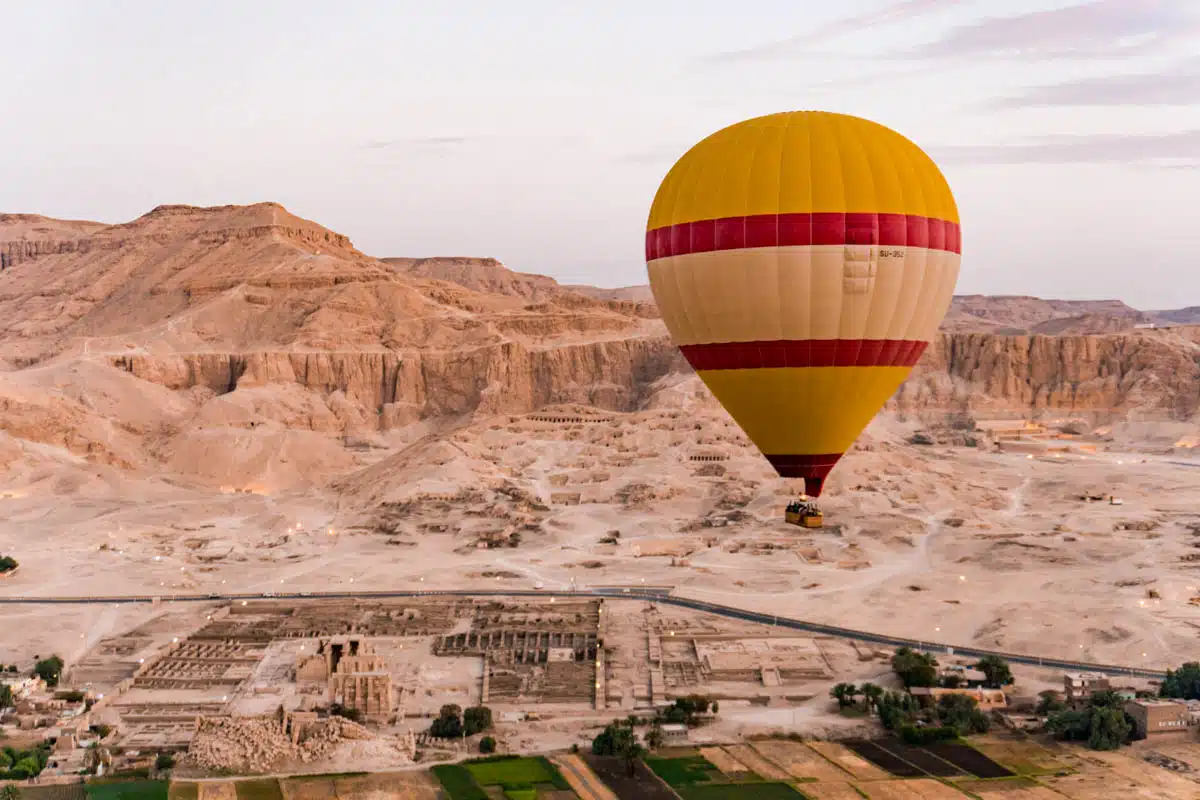 Floating over the west bank in Luxor