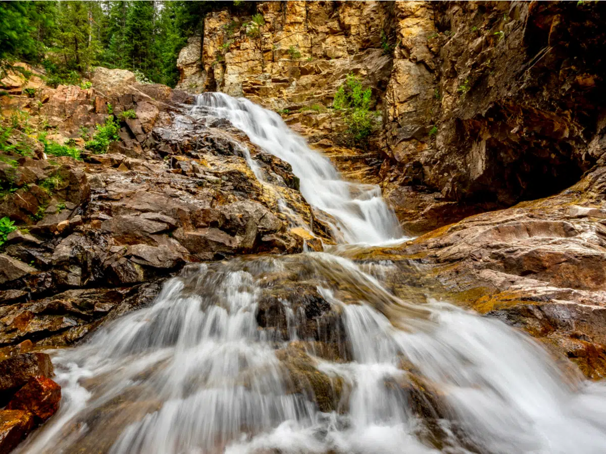 Vail Colorado waterfall at Booth Falls Trail