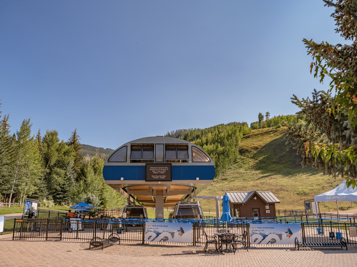 View of the famous Gondola ski lift in summer