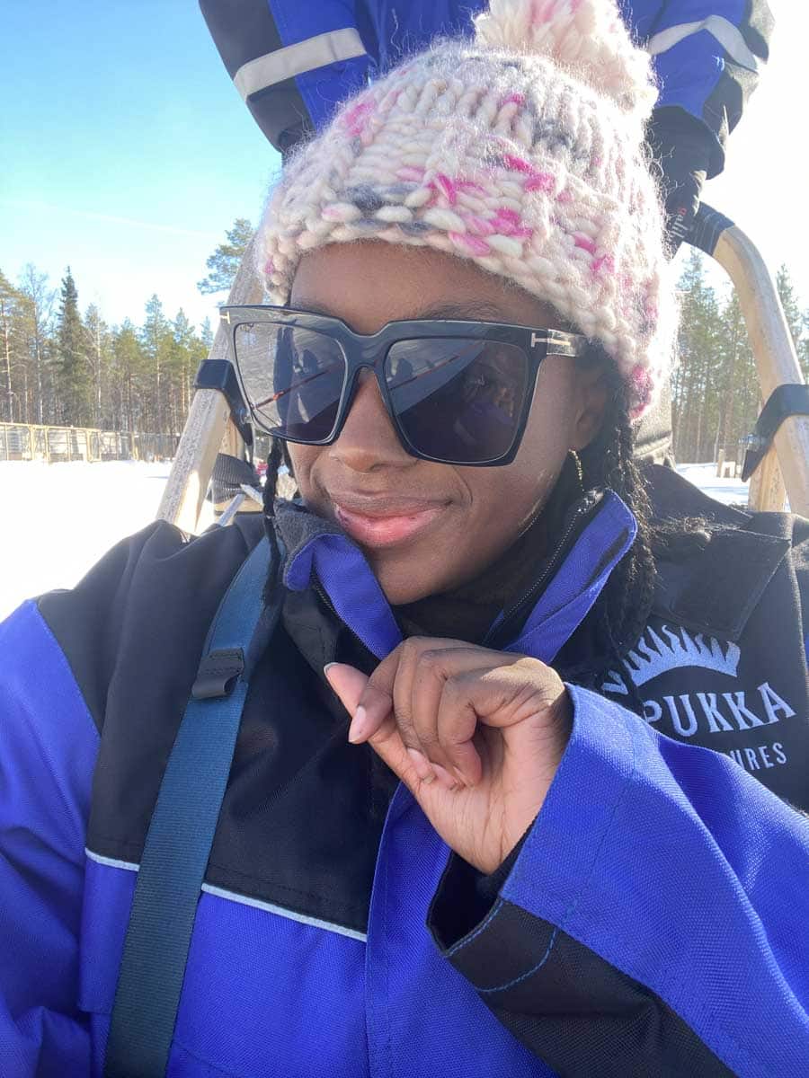 Kitted out for the husky trail at Apukka