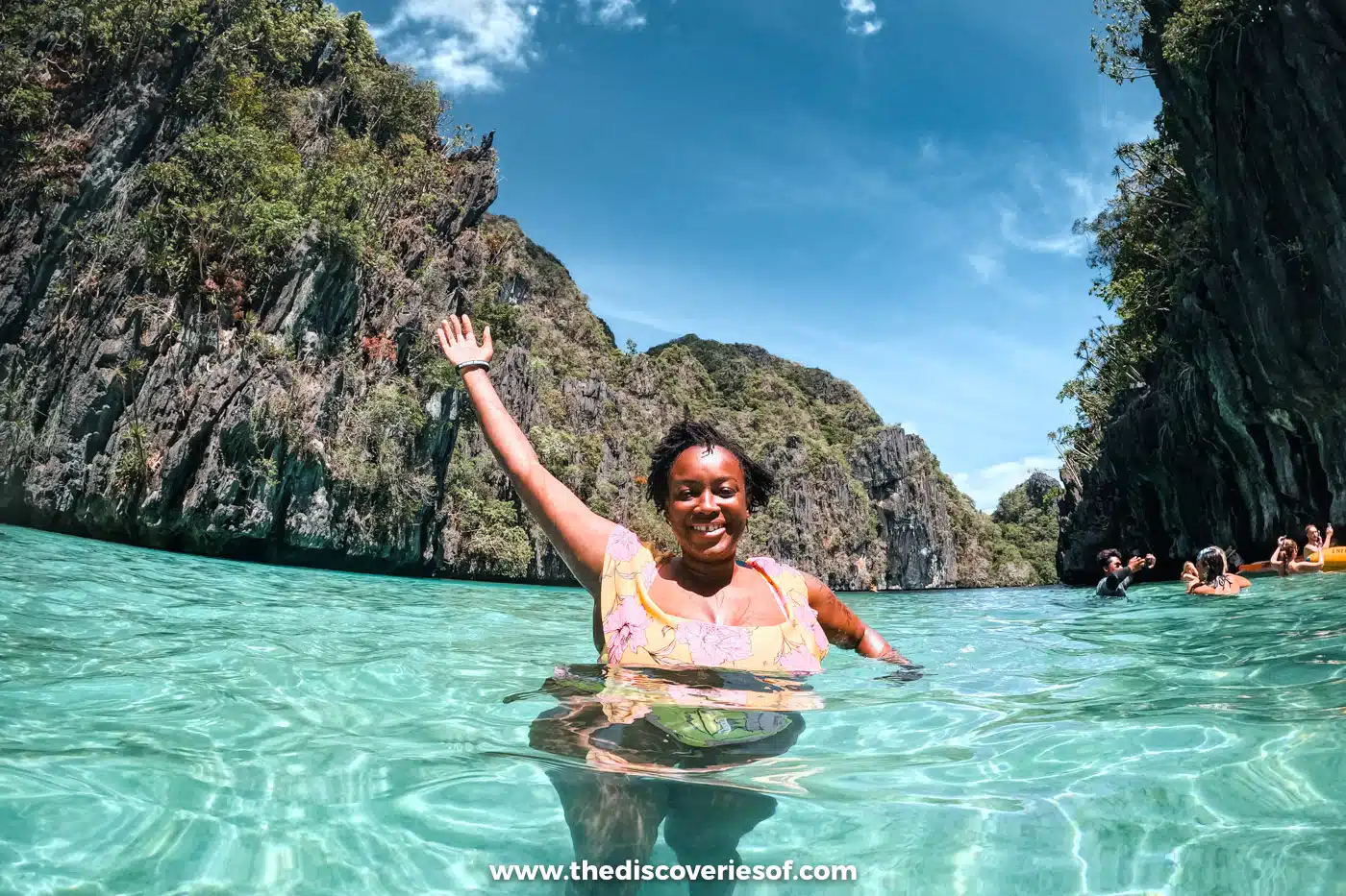 Swimming in one of El Nido’s lagoons