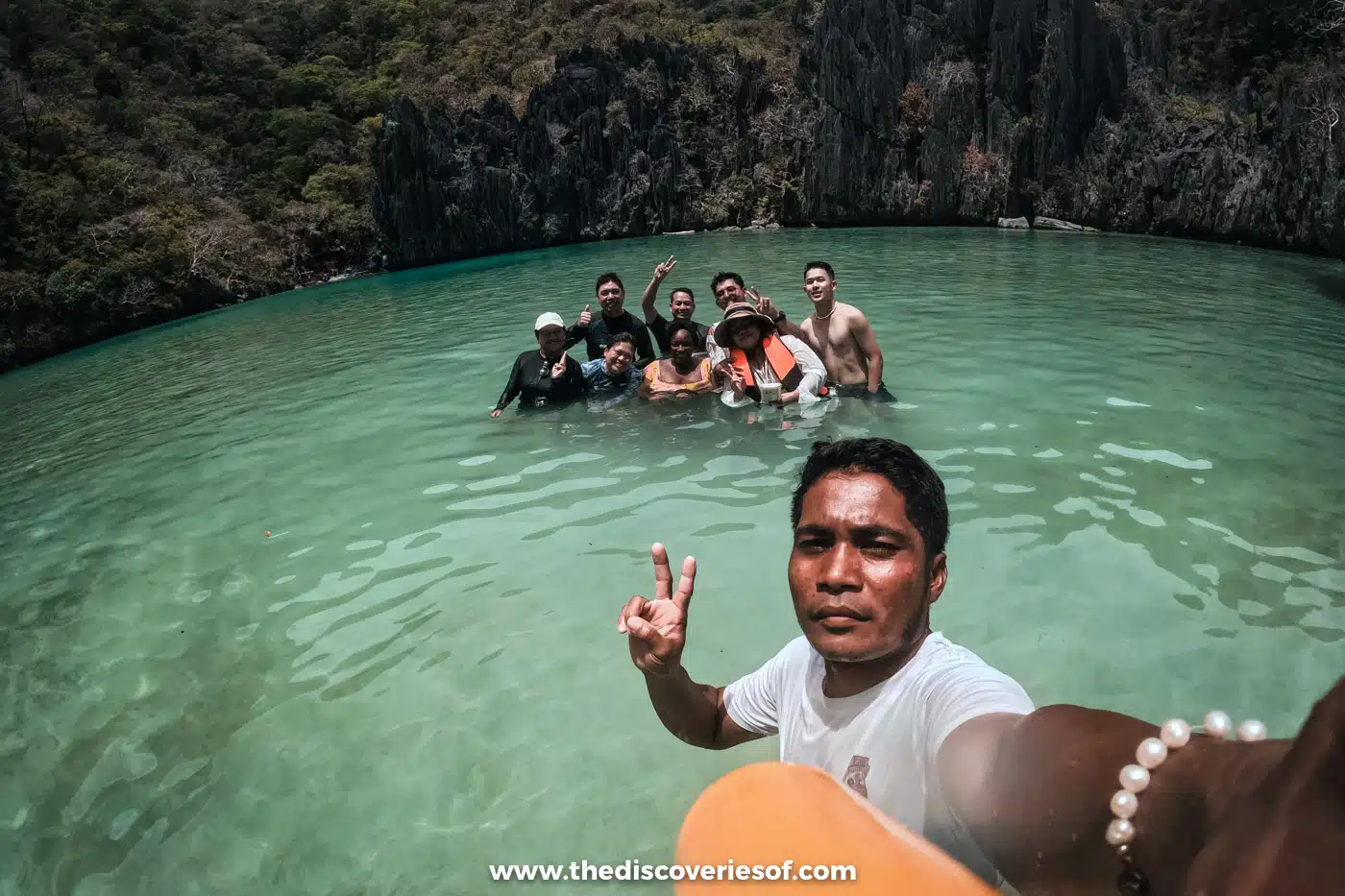 Wearing our water gear in Coron