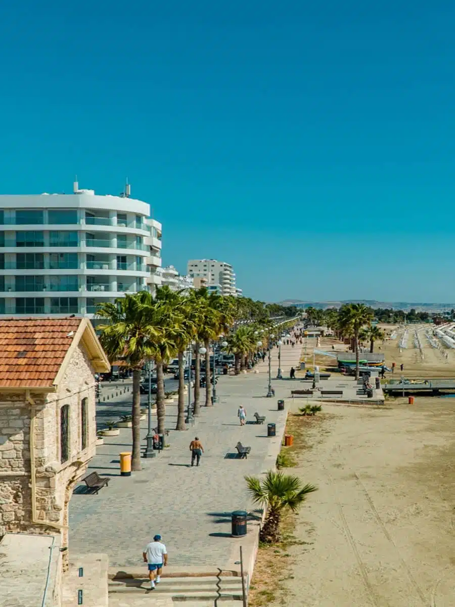 Finikoudes Beach from Larnaca Castle 