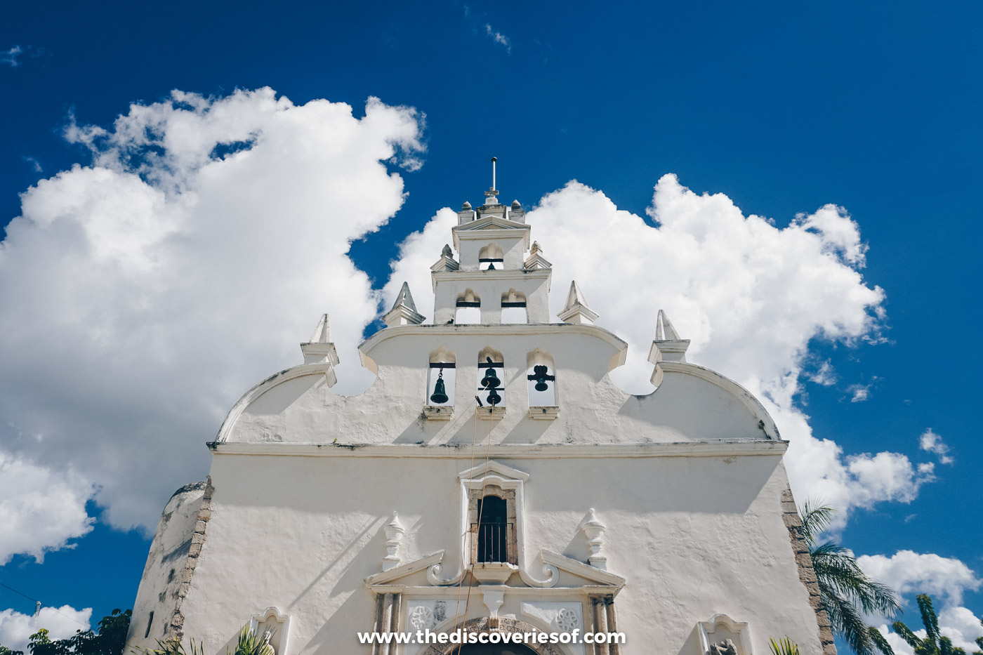 Church against a blue sky in Merida