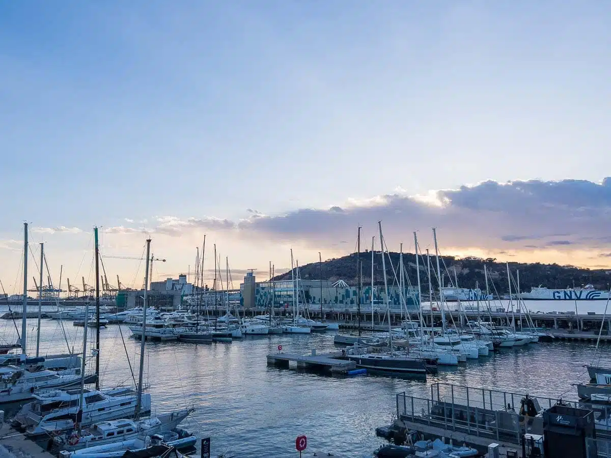 Barcelona Marina at Sunset