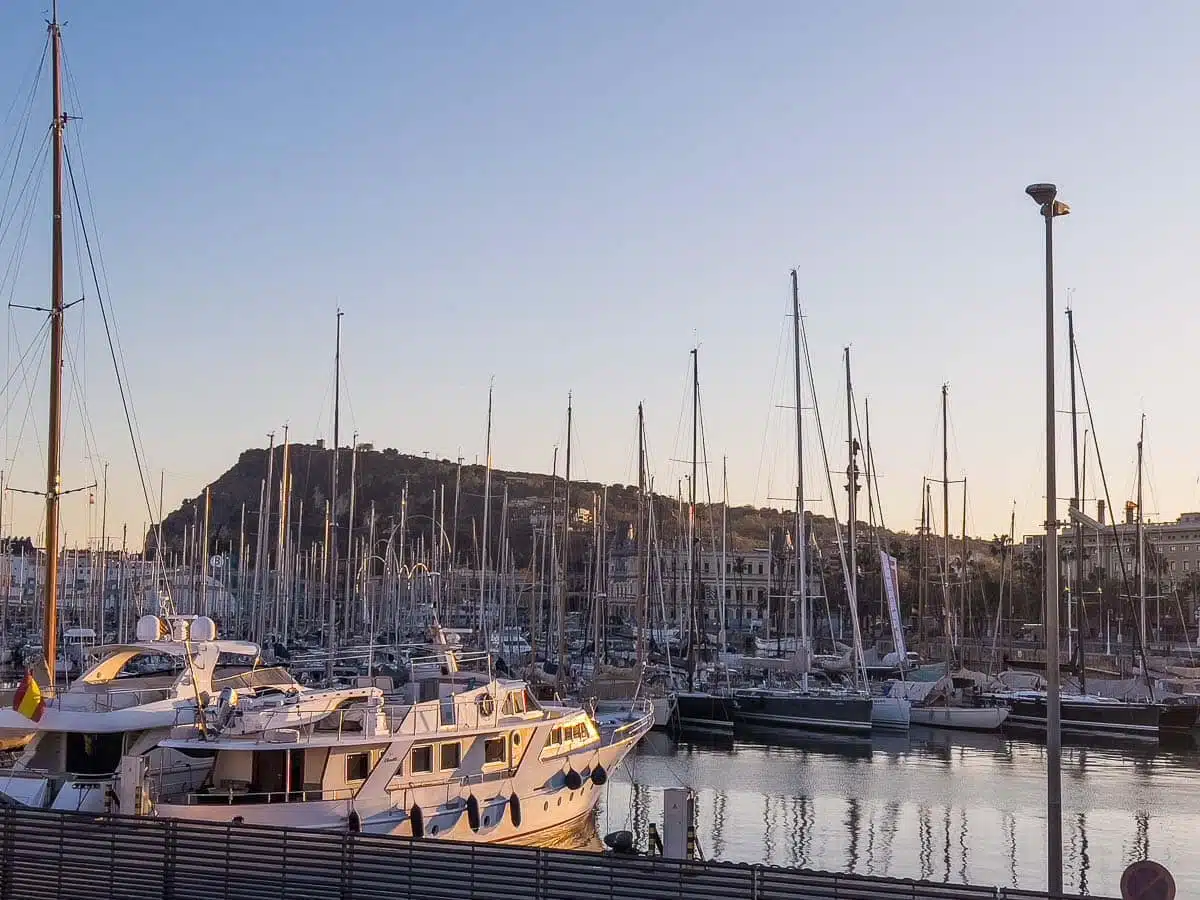 Barcelona Marina at Sunset