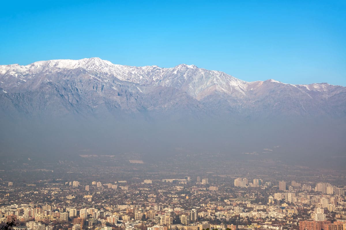 Santiago and Andes Mountains