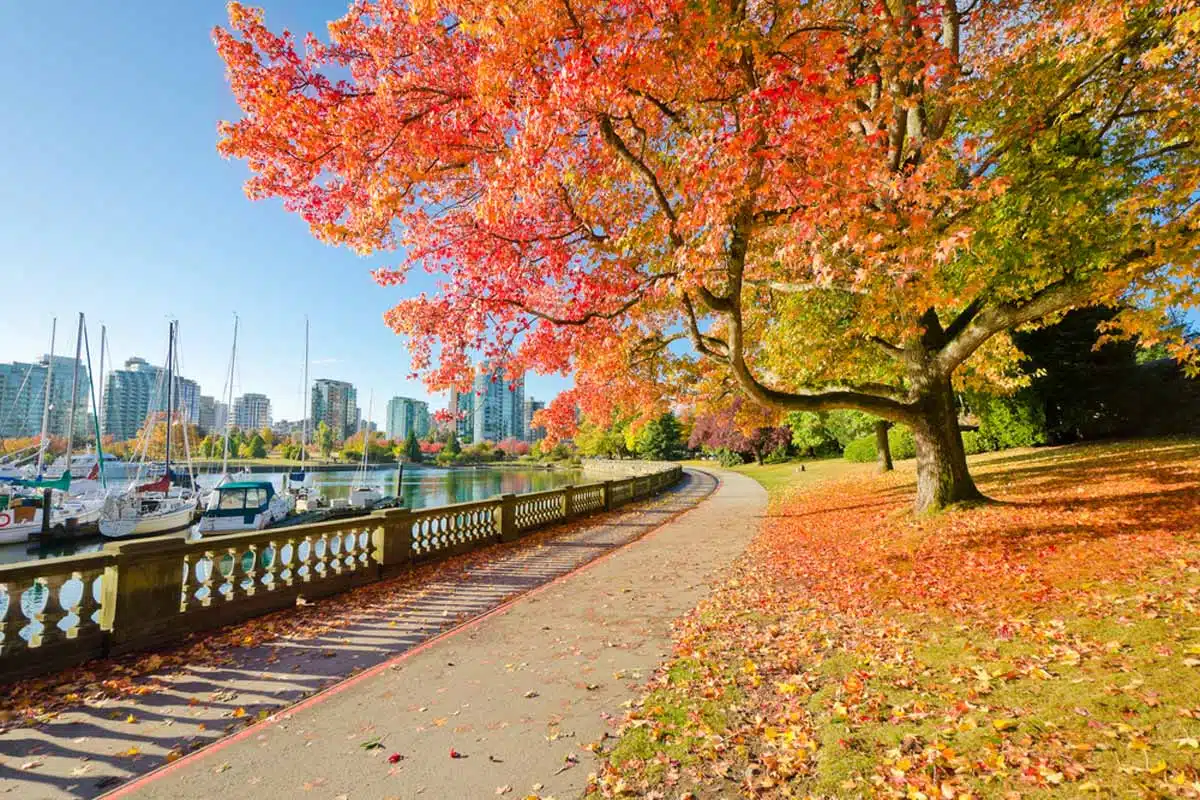 Stanley Park Seawall in Vancouver, Canada