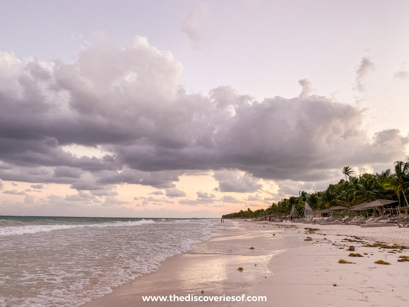 Tulum playa at sunset
