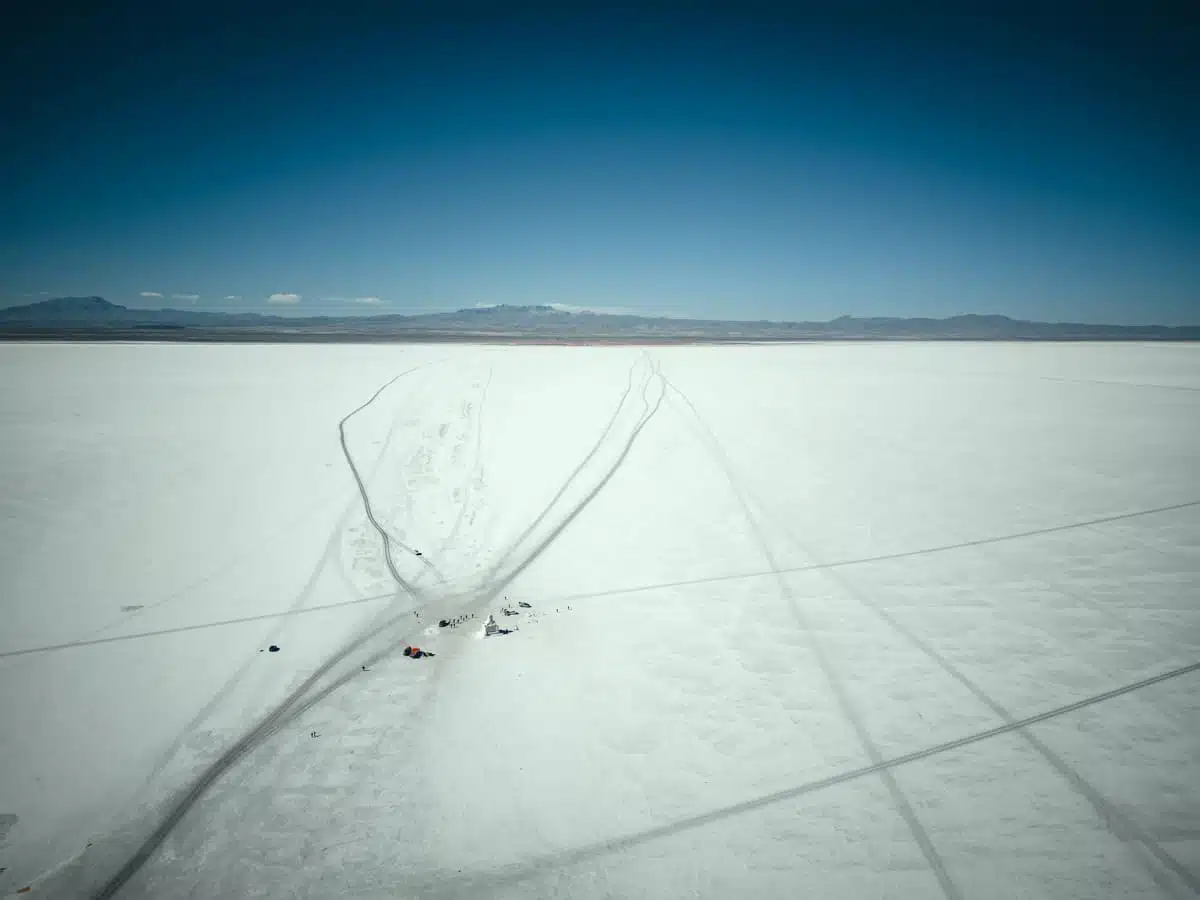 Drone image of the salt flats 