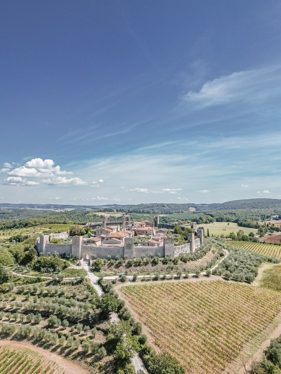 Aerial view of Monteriggioni