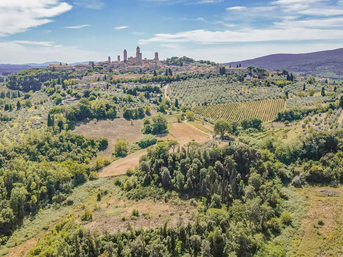 San Gimignano drone image