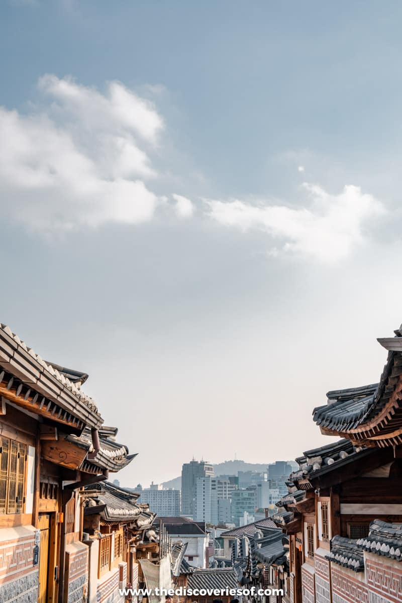 Bukchon at the beginning of golden hour