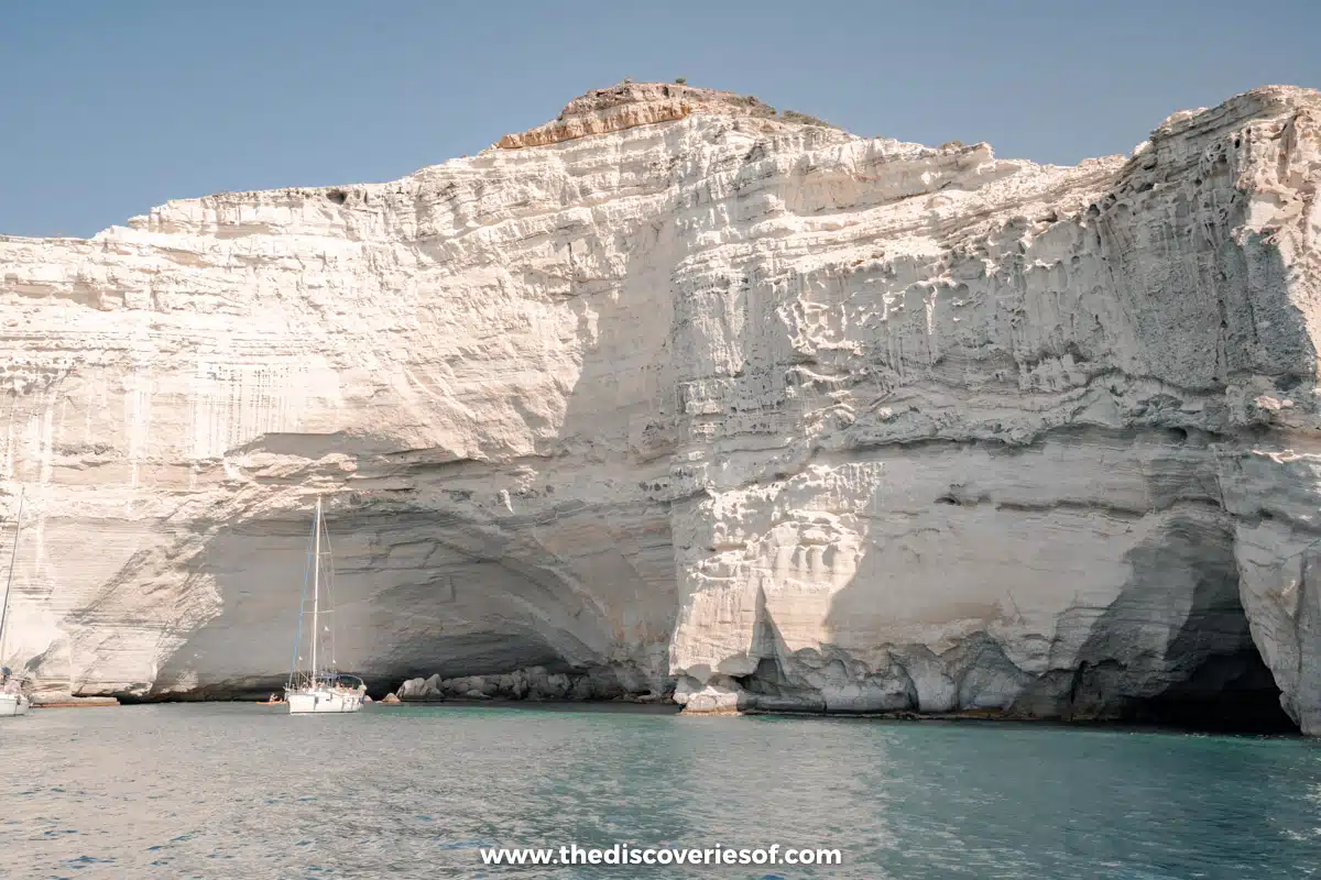 Boat by a cliff 