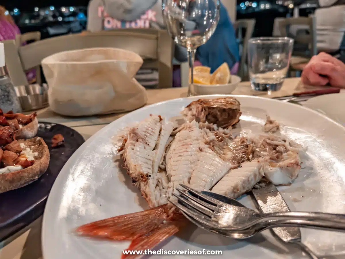 Baked fish at Yialos Restaurant 