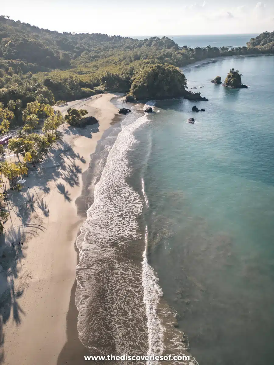 Playa Espadilla aerial drone shot 