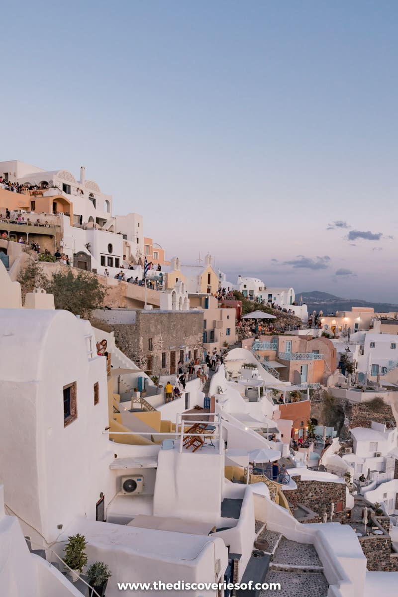 Oia in the purple hues of sunset