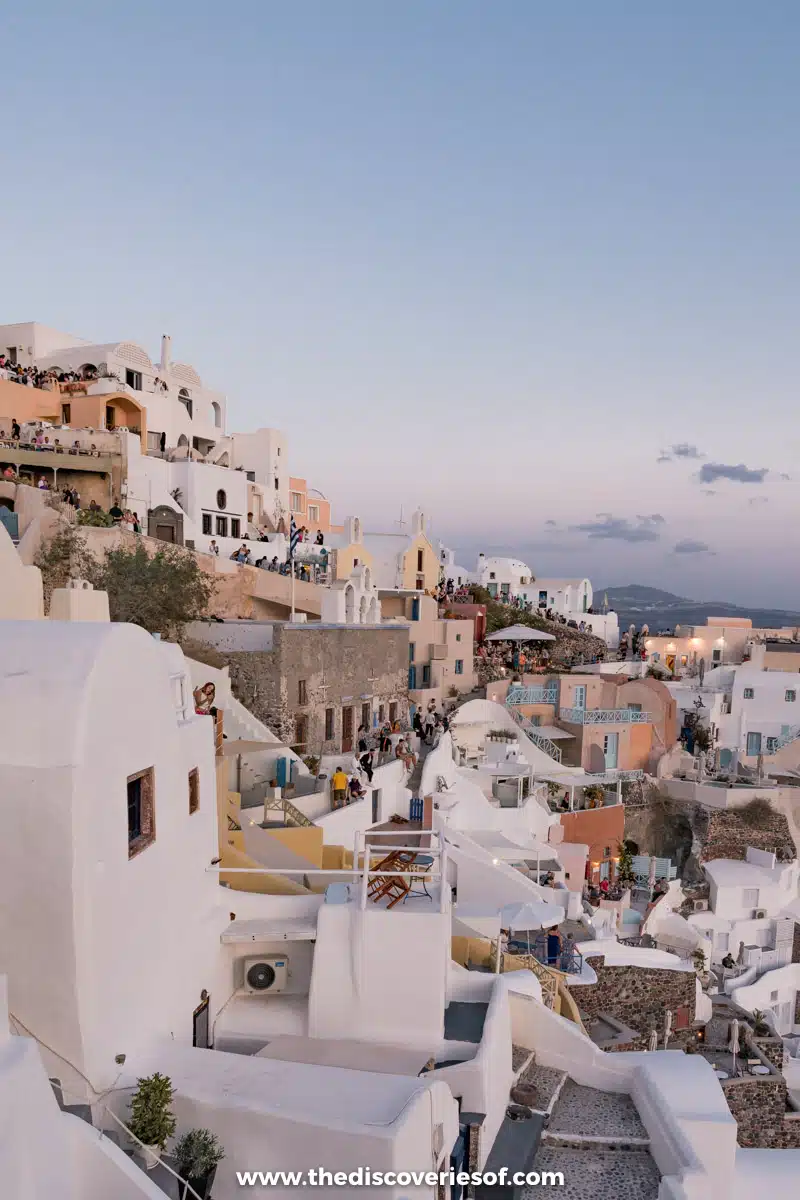 Oia in the purple hues of sunset