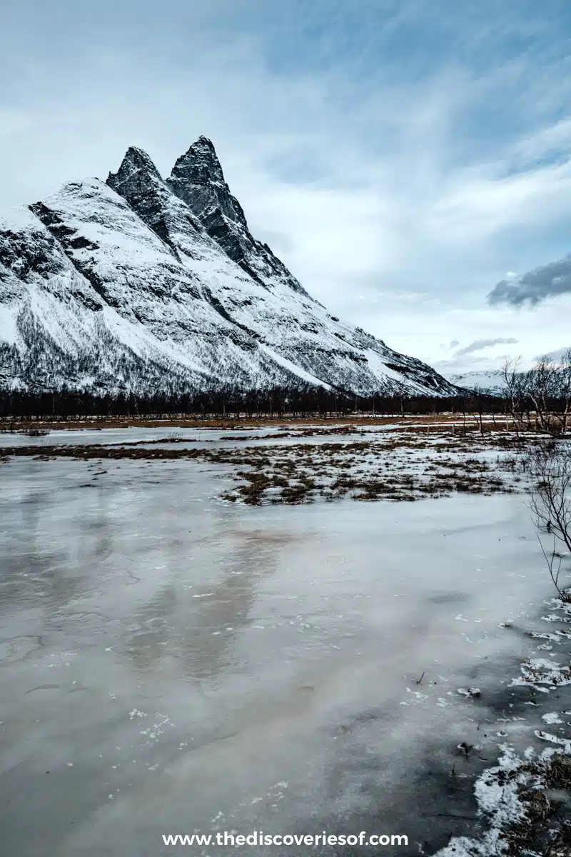 Otertind reflected in the icy river