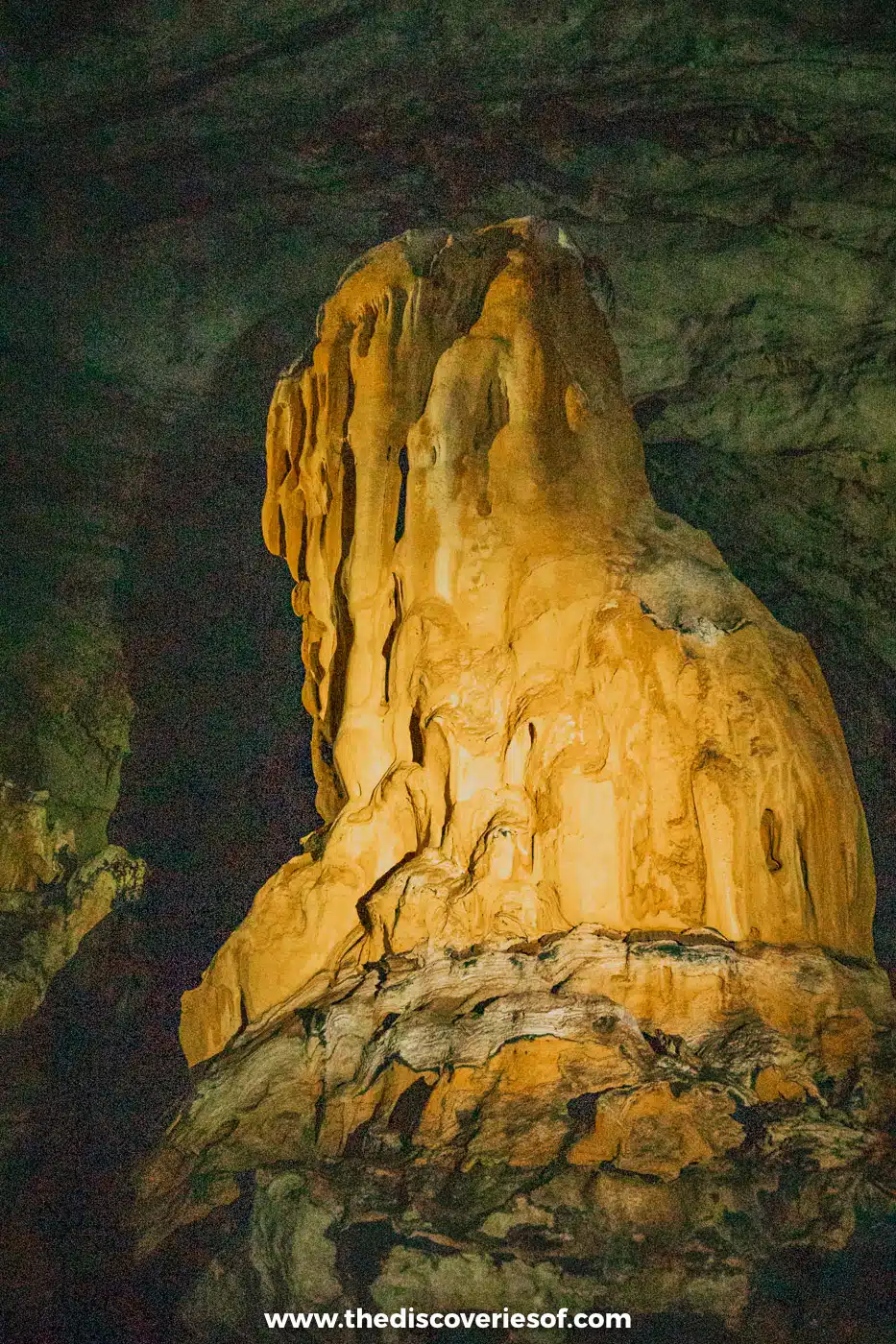 Limestone formations inside the cave