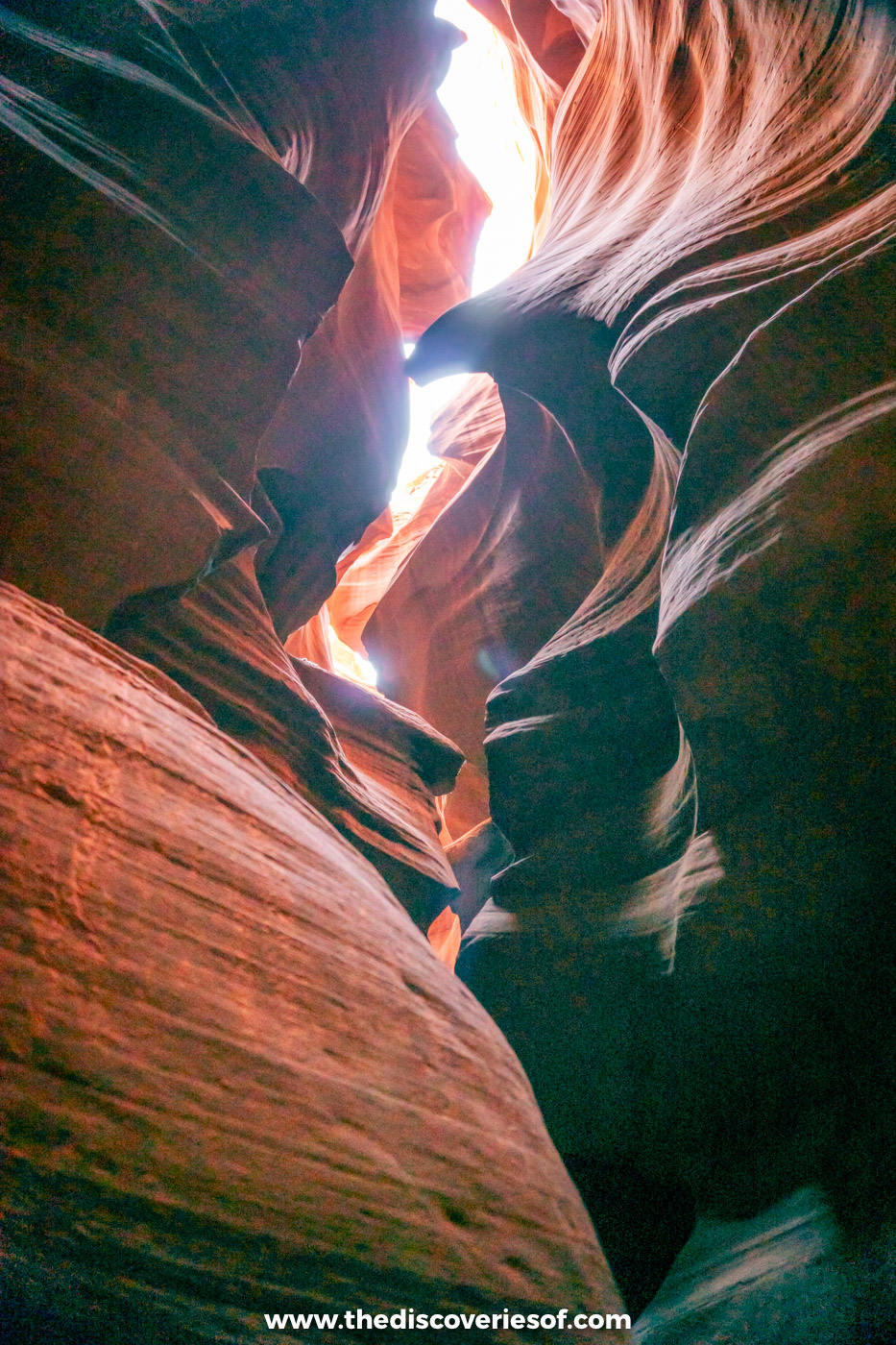 Curving sandstone walls inside Upper Antelope Canyon near Page, Arizona