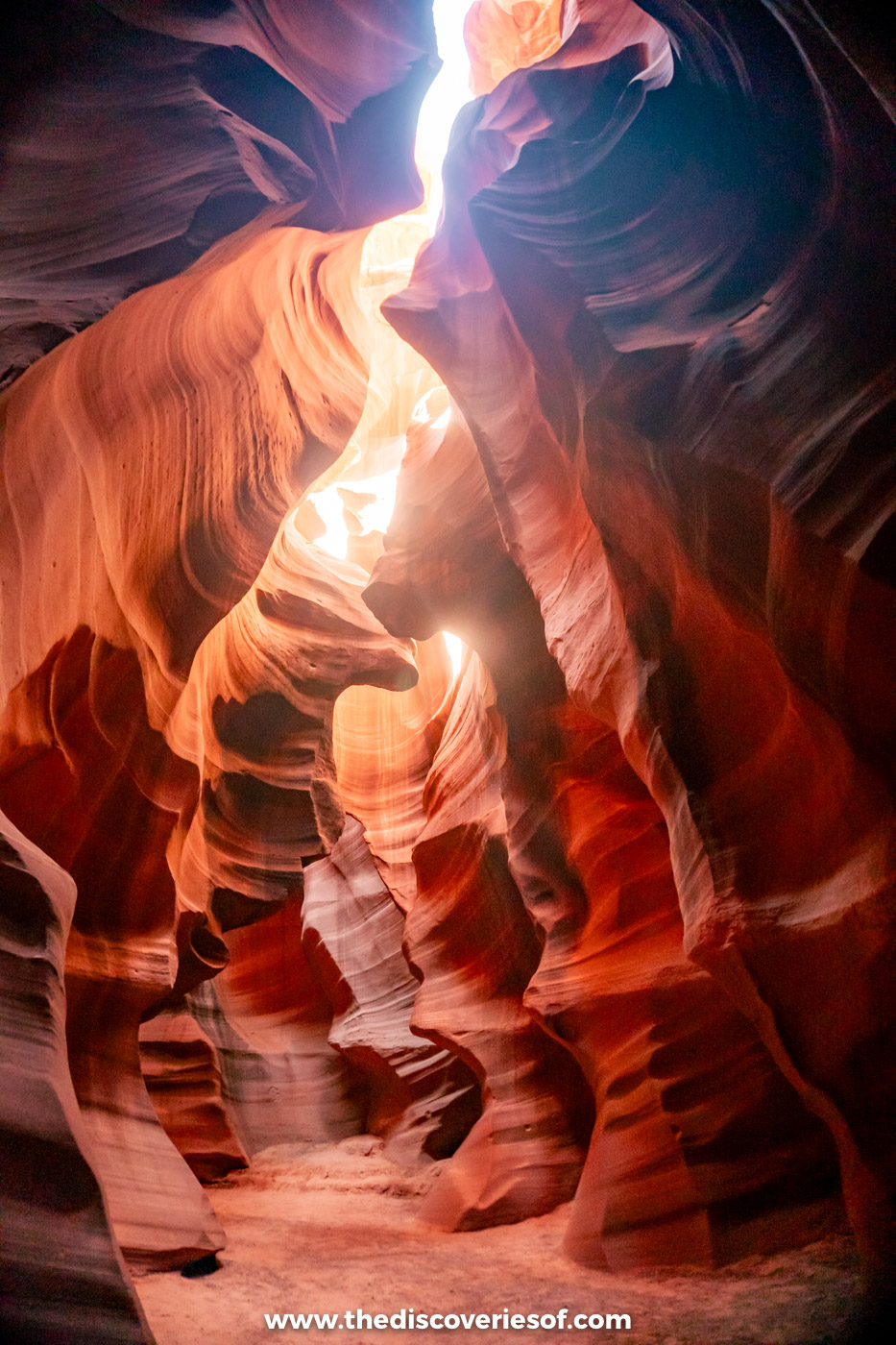 Swirling sandstone walls inside Antelope Canyon