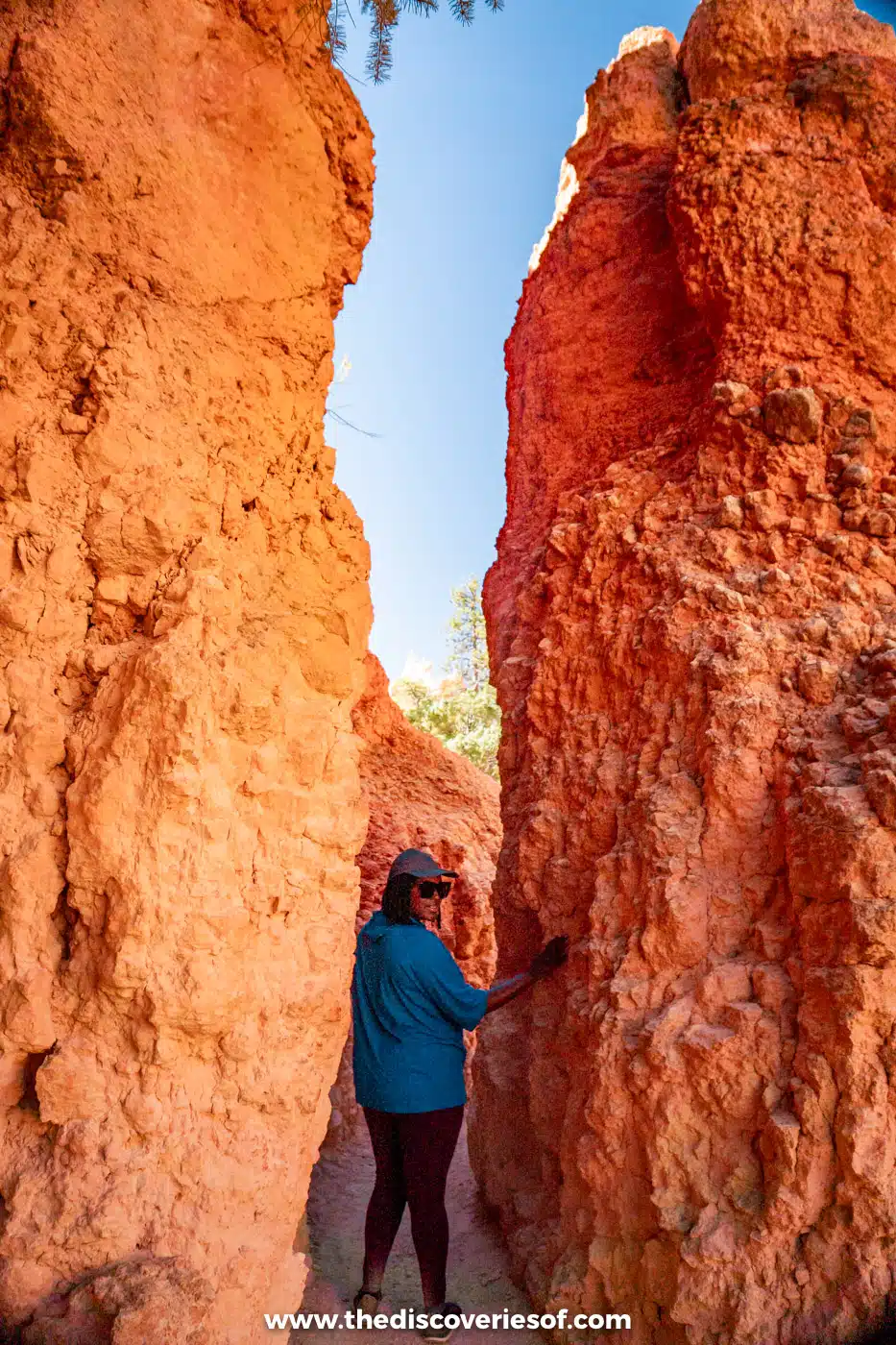 Walking among the orange hoodoos below the rim in Bryce Canyon