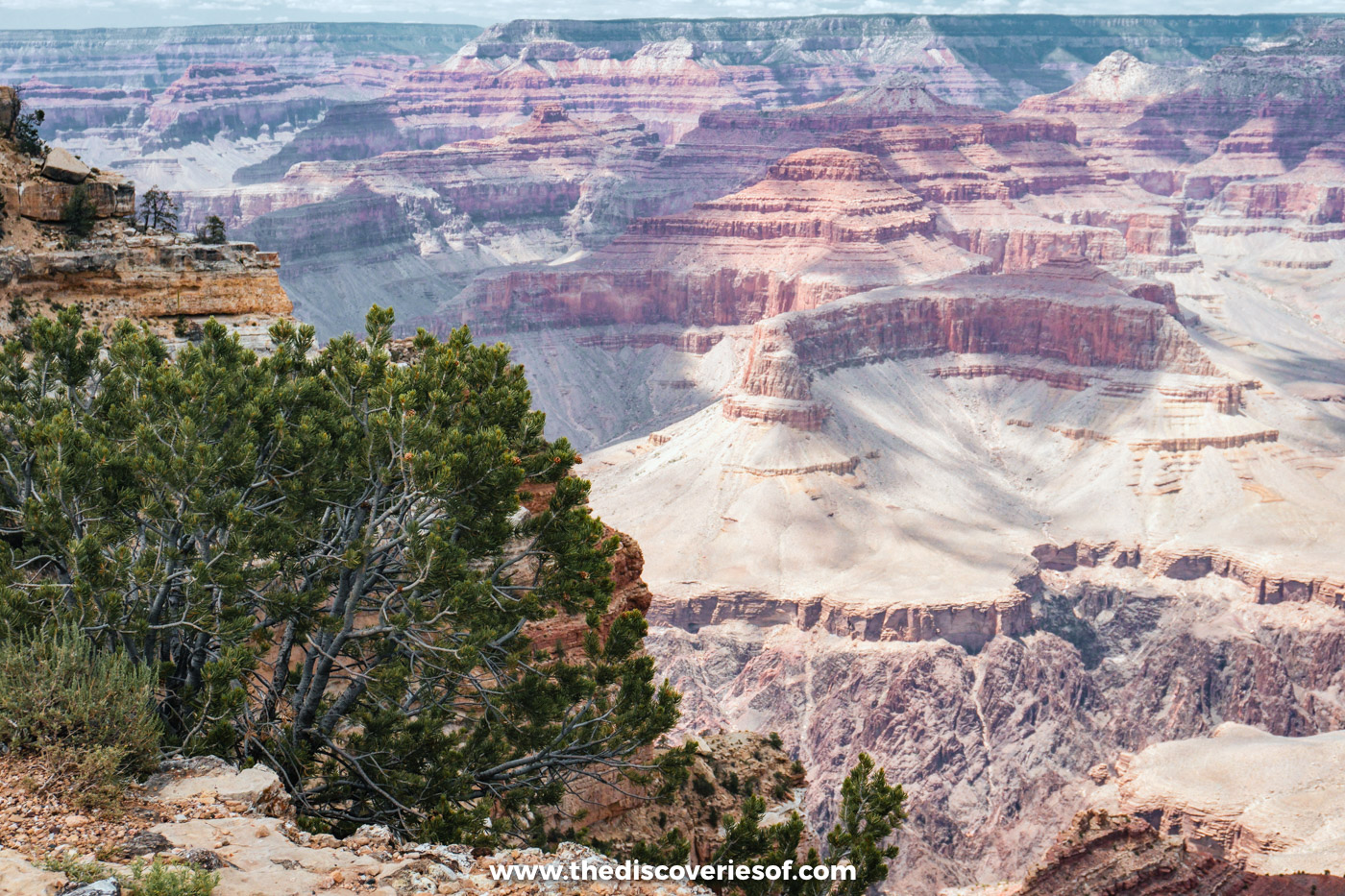 The view over the Grand Canyon from Maricopa Point on the Rim Trail