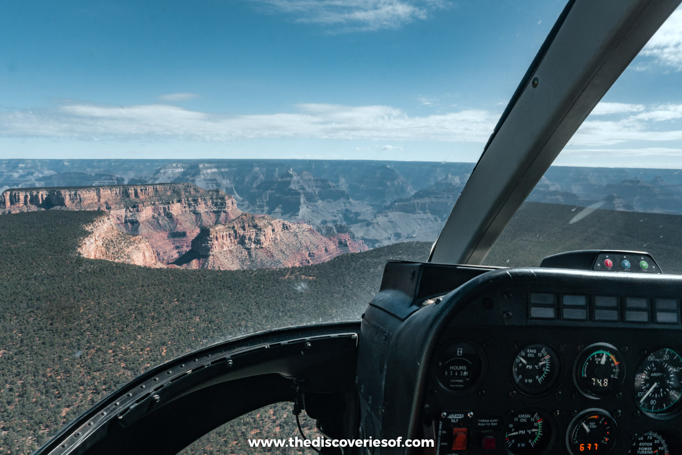 Flying over the Grand Canyon on the Papillon North Canyon helicopter tour