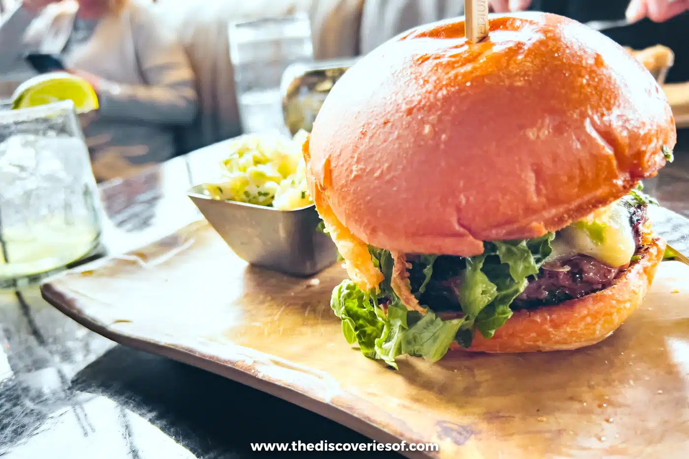 A burger and chips at Mariposa Latin Inspired Grill in Sedona