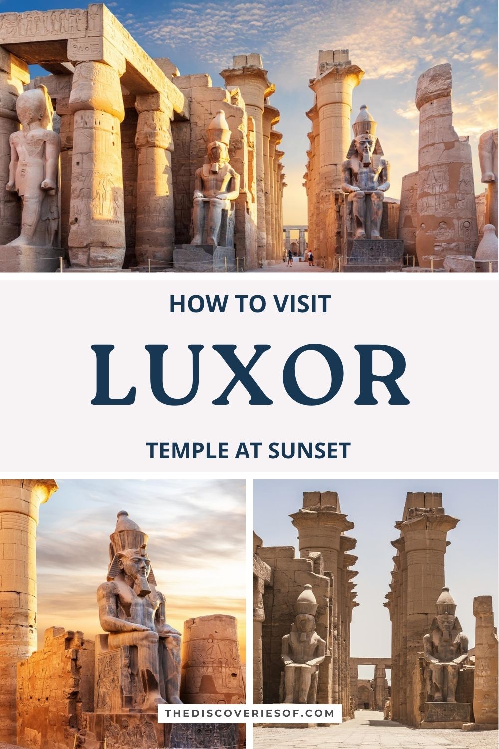How to visit Luxor Temple at sunset: Pinterest pin