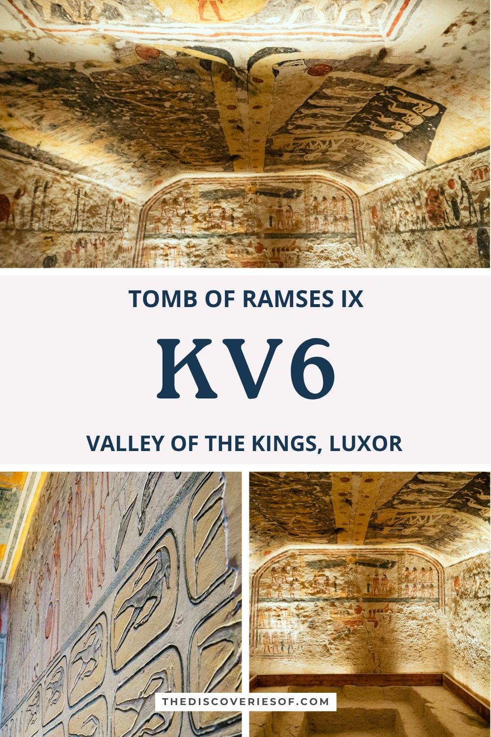 Tomb of Ramses IX (KV6), Valley of the Kings Pinterest pin