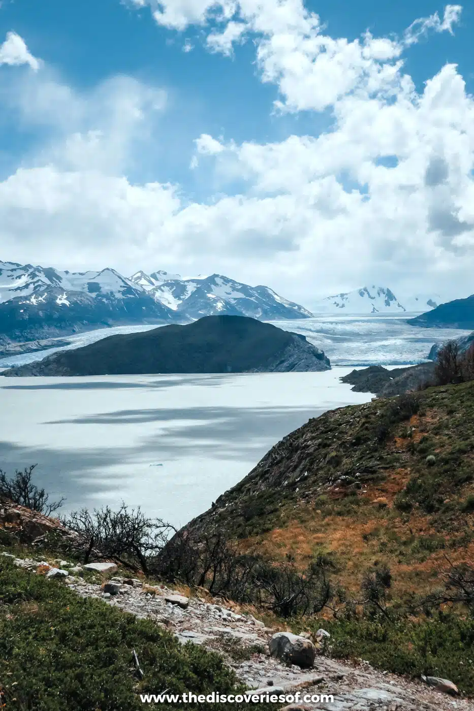 Lago Grey and Glacier Grey from the trail, Torres del Paine, Chile